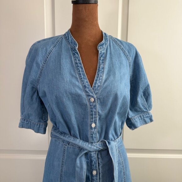 Veronica Beard Kanika Belted Denim Minidress in Iceberg - Small - Picture 8 of 16